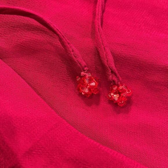 NWT Zara Semi Sheer Open Back Blouse Fuchsia Medium - Picture 11 of 12